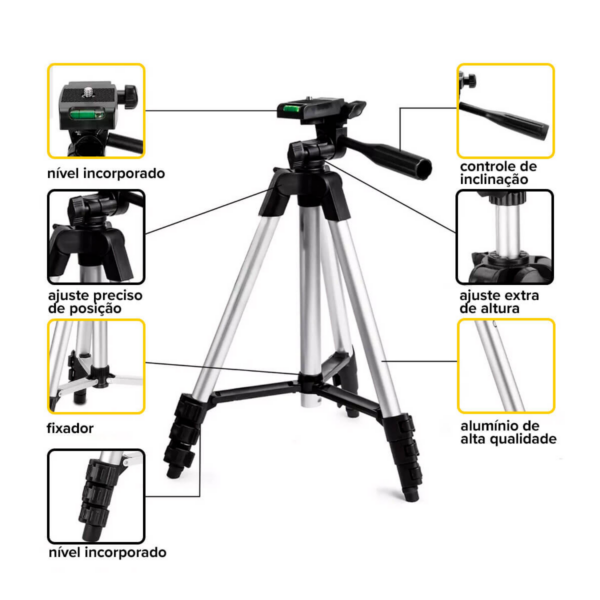 Nível Laser 3D 12 Linhas com Tripé Telescópico e Controle Remoto - Image 2
